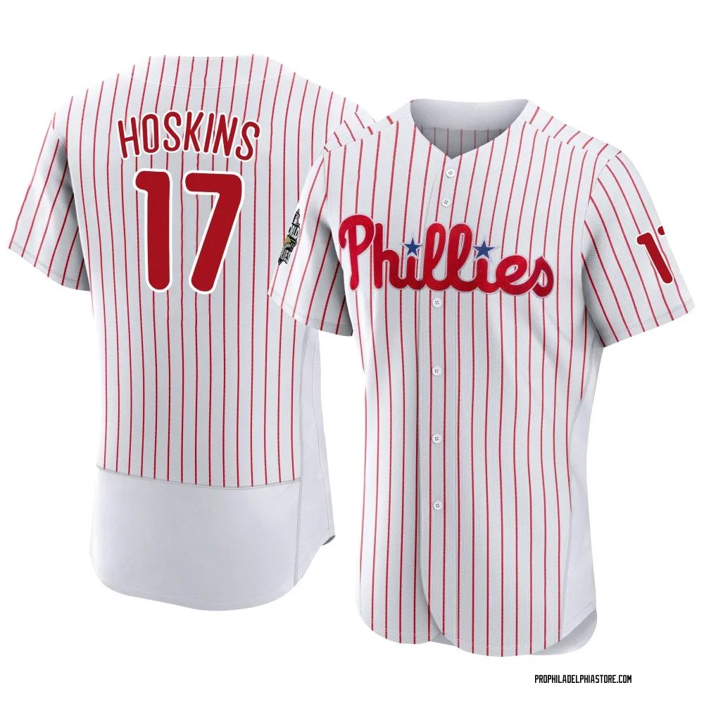 Philadelphia Phillies Rhys Hoskins White Striped Jersey*