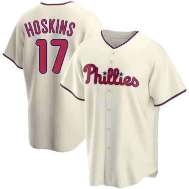 Sold at Auction: Unique July 27, 2019 Rhys Hoskins game used Saturday  Night Special Philadelphia Phillies throwback jersey (MLB Authentication).