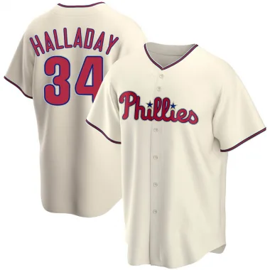 00's Roy Halladay Philadelphia Phillies Majestic MLB Jersey Size Youth Size  XL – Rare VNTG