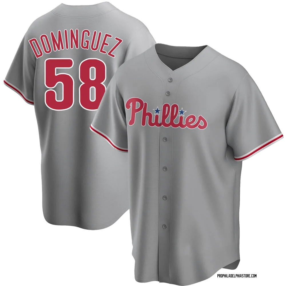 Seranthony Dominguez Philadelphia Phillies Road Gray Baseball Player J —  Ecustomily